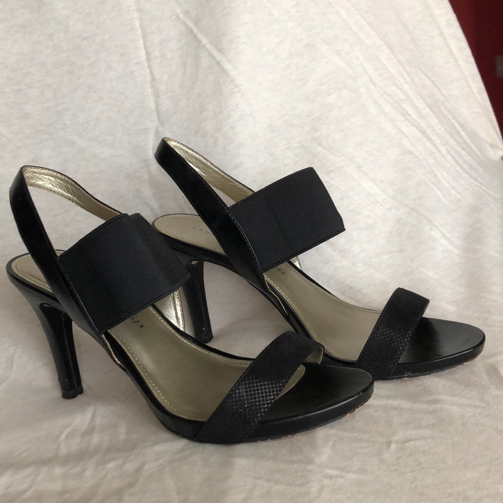 Anne Klein Black Strap Heel